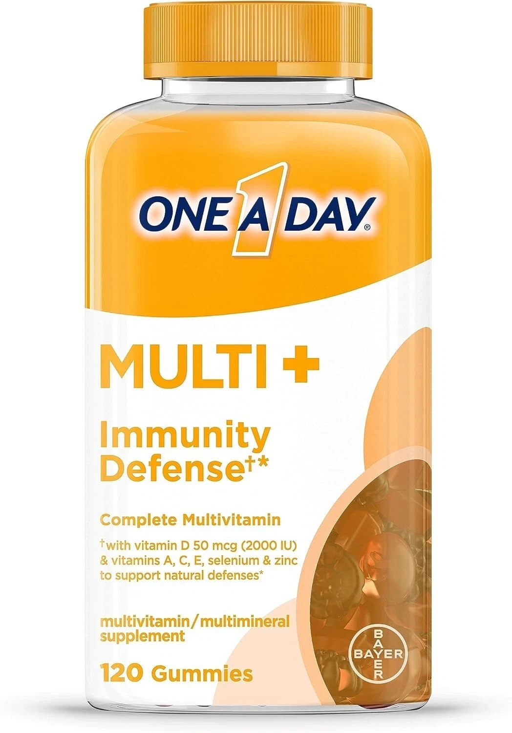 ONE A DAY Multi+ Immune Support Gummies, Vitamin D, C, E, A, Zinc 120 gummies