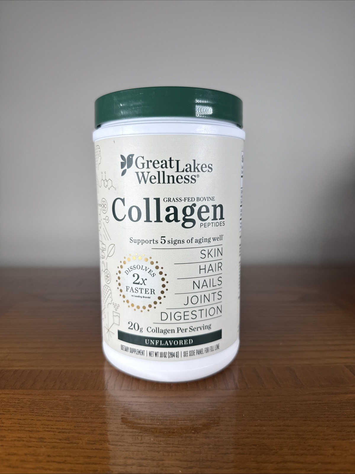 Great Lakes Wellness Collagen Peptides Powder for Skin, Hair, Nails, Joints,10oz