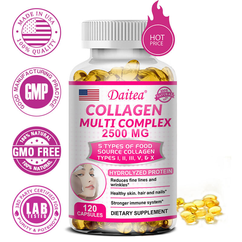 Collagen Complex 2500 Mg 5 Collagen Types I, II, III, V & X