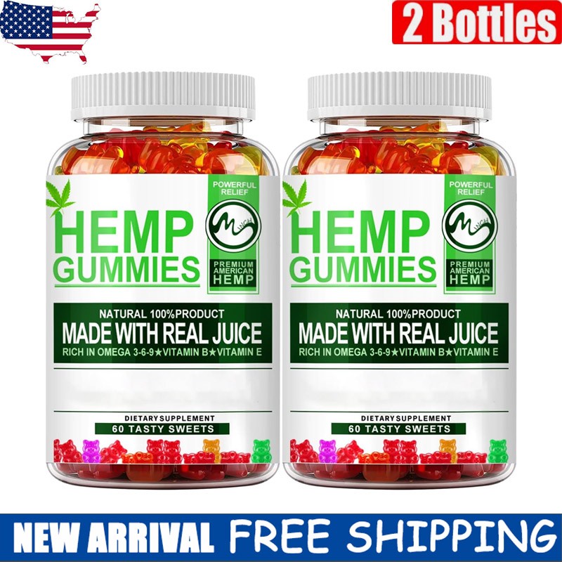 2 Pack Gummies 1200,000mg High Strength Stress Relief Fruity 60Gummy Bear Oil