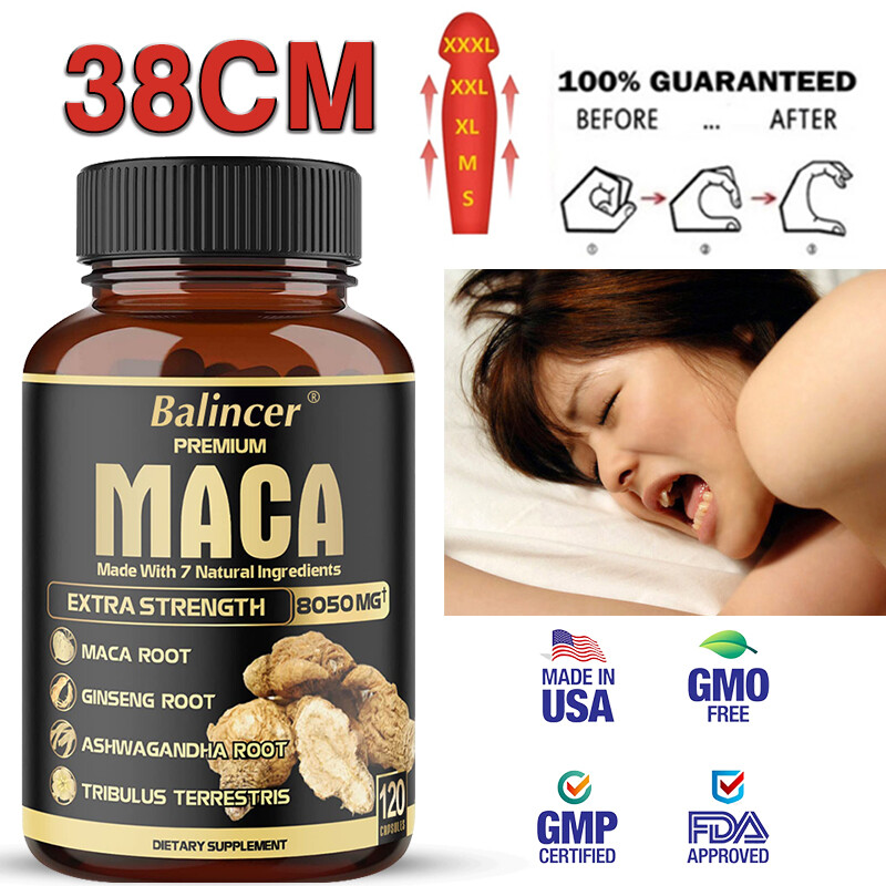 Maca Root + Ginseng + Ashwagandha – Extra Strength Capsules for Men and Women