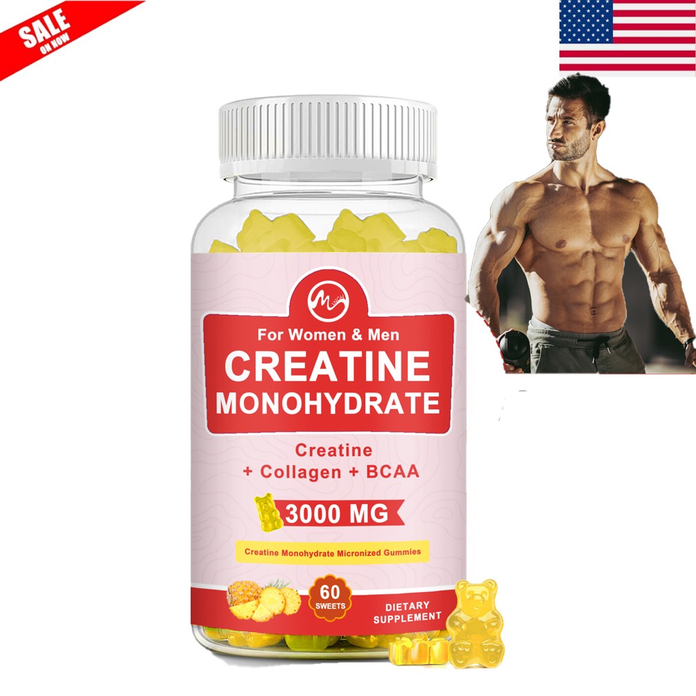 60 Capsules Creatine Monohydrate Gummies – Increase Strength and Build Muscle