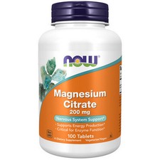 Magnesium Citrate 200 mg 100 Tabs By Now Foods