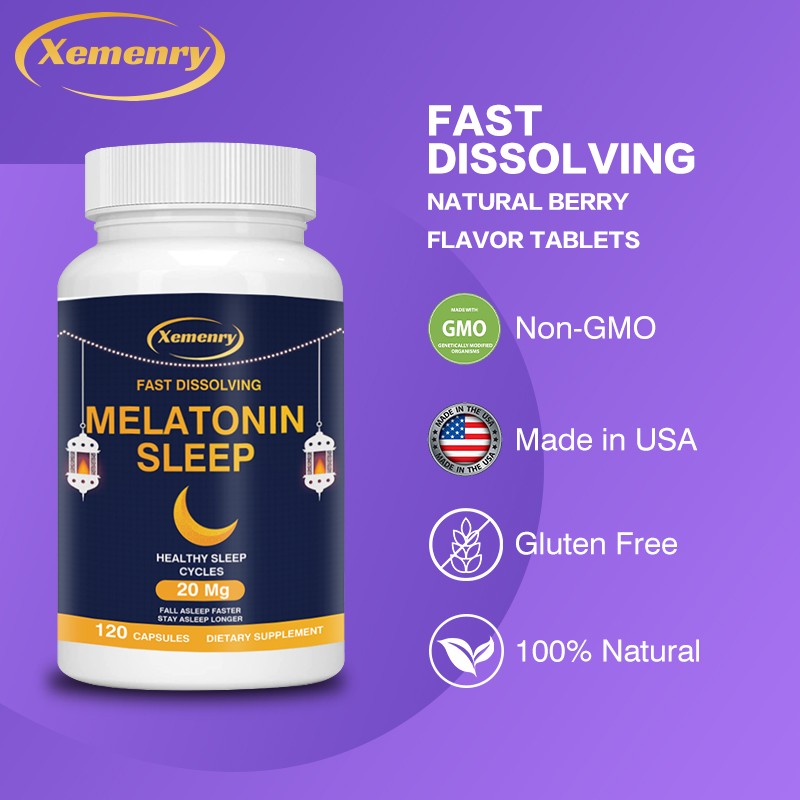 Melatonin 20mg – Provides Natural Sleep Support, Promotes Calmness & Relaxation