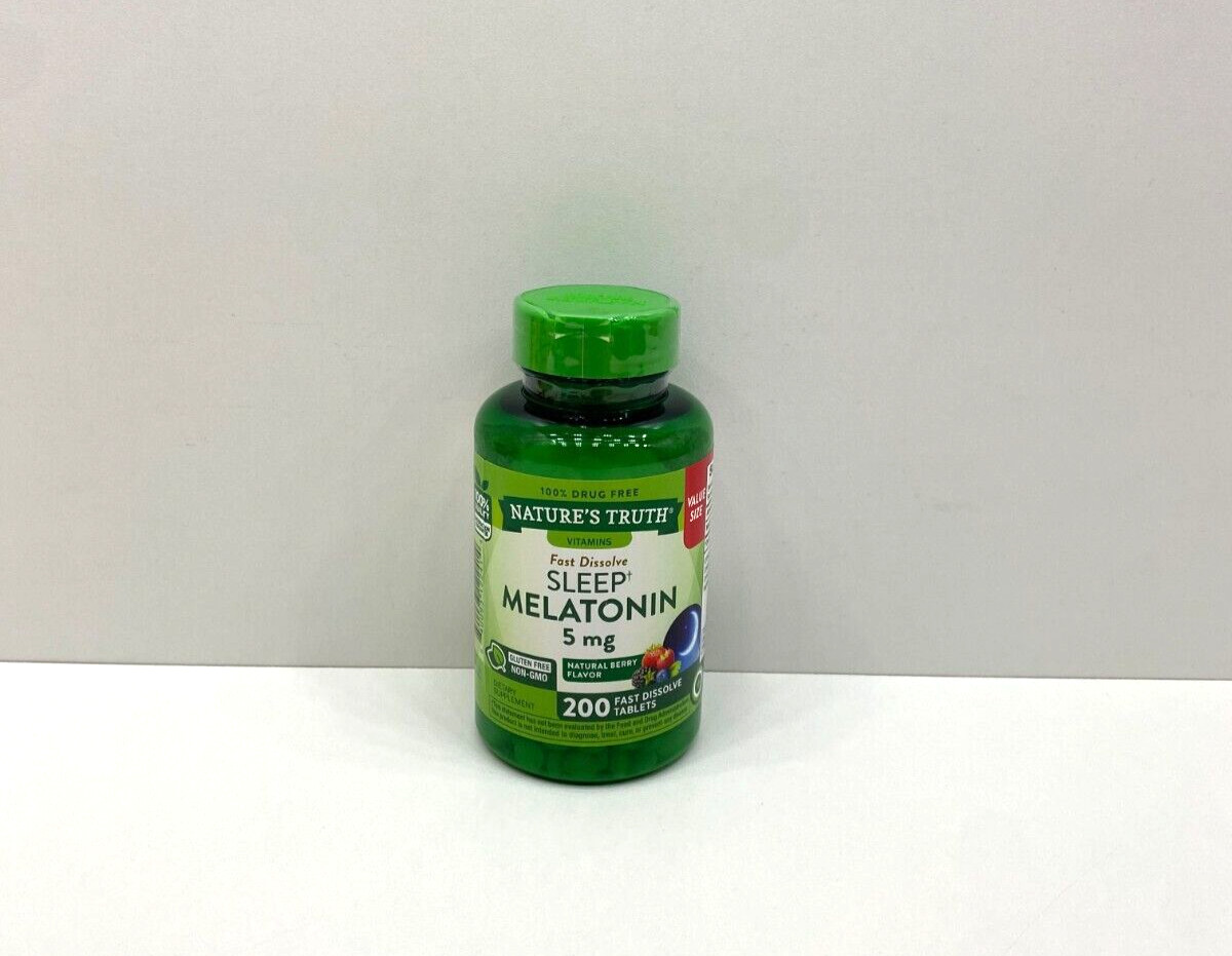 NEW Nature’s Truth Fast Dissolve Sleep Melatonin 5 MG 200 Tablets SEALED 03/2027