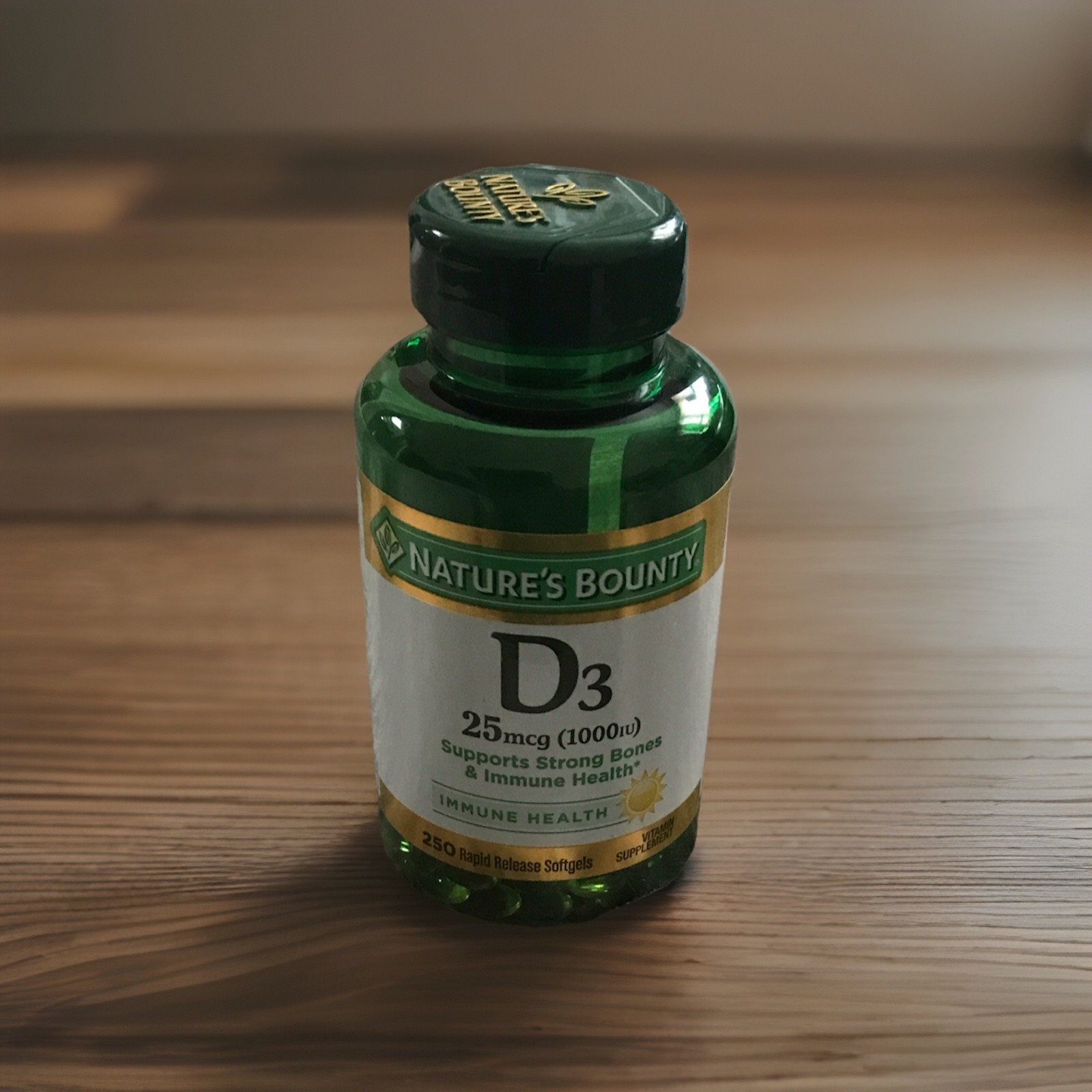 Nature’s Bounty Vitamin D3 1000 IU -25 mcg- 250 Softgels Strong Bones & Immunity