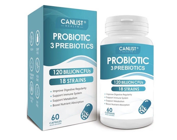 100 Billion Probiotics CFU Potency Gut Health Women Men 60 Capsules