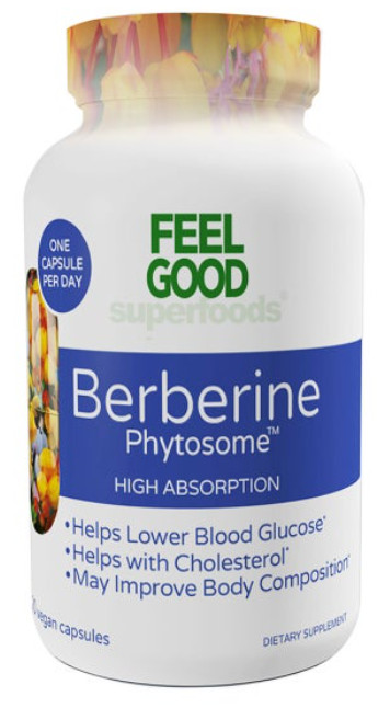 Feel Good Superfoods Berberine Phytosome High Absorption, 120 Vegan Capsules