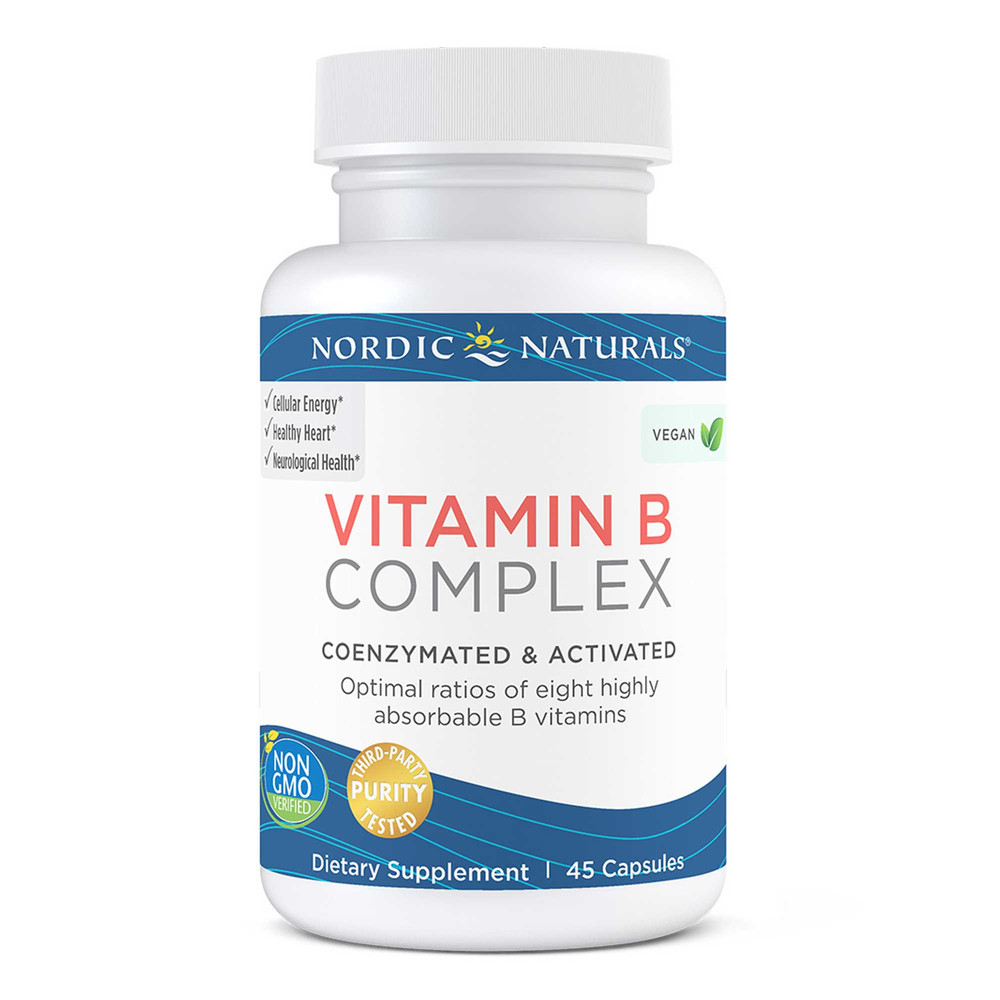 Nordic Naturals Vitamin B Complex – Optimal Ratio B Vitamins, Vegan, 45 Count