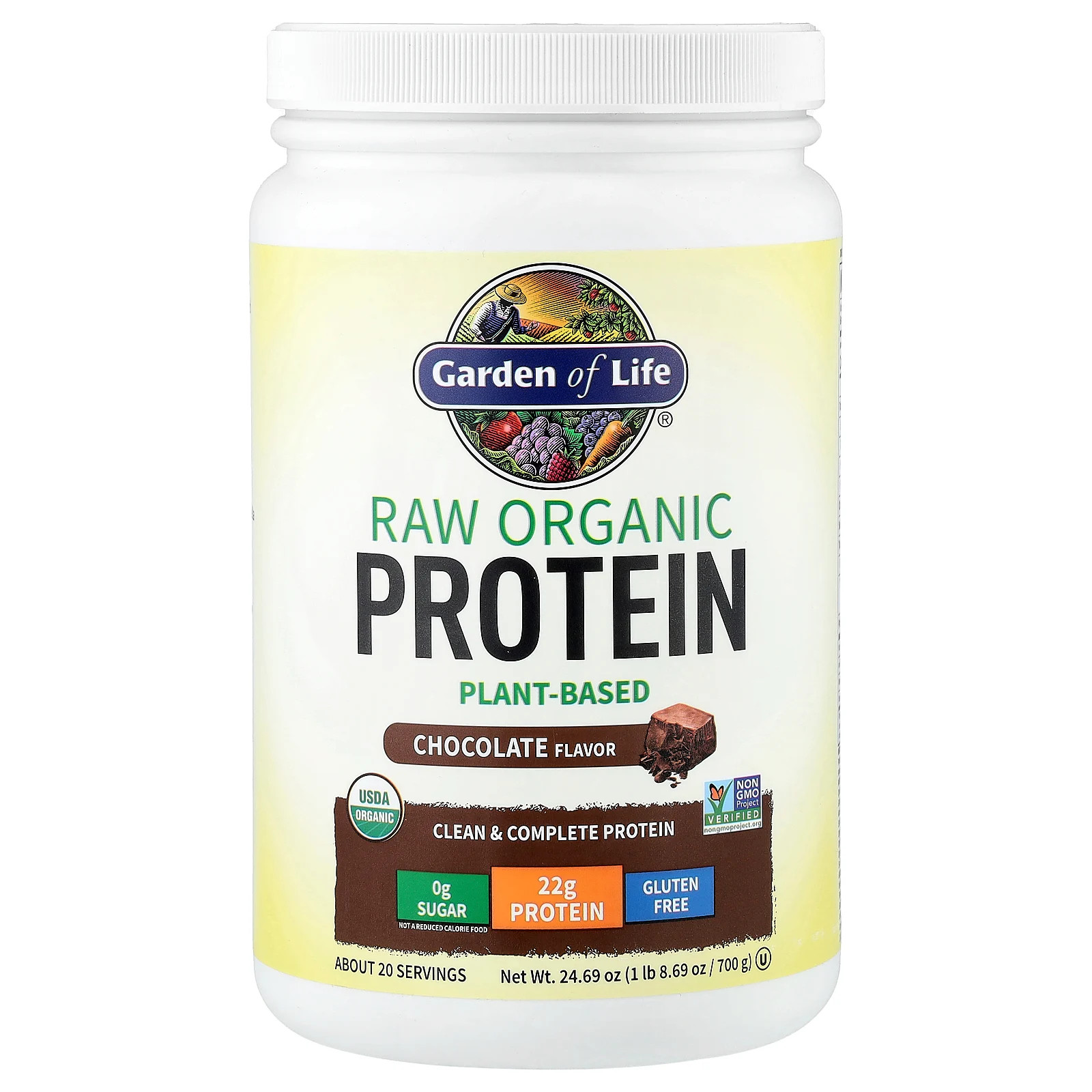 RAW Organic Protein, Chocolate, 1 lb 8.69 oz (700 g)