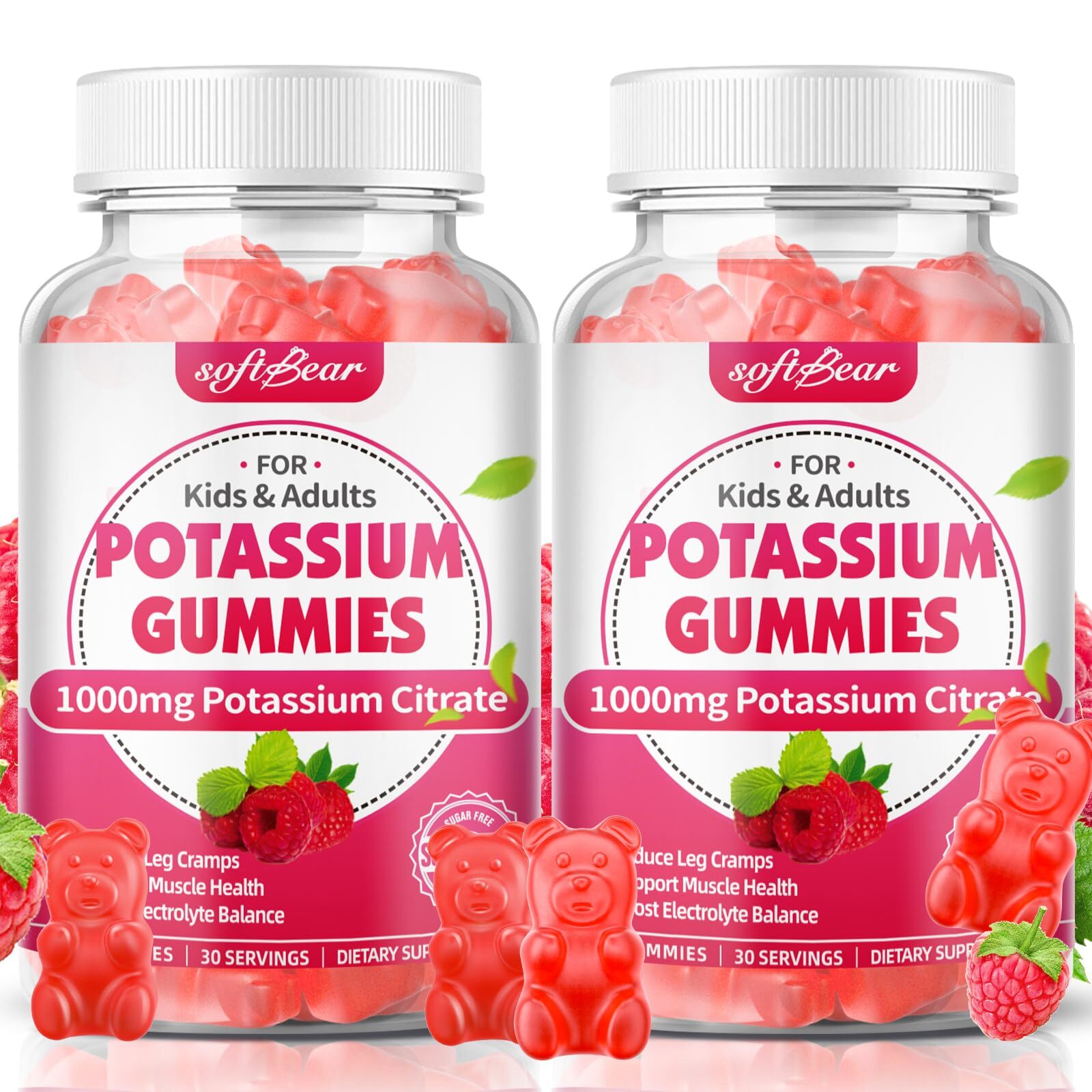 softbear Potassium Gummies for Adults High Potency Potassium Citrate 1000mg S…
