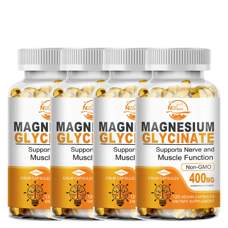 Glicinato De Magnesio De Maxima Potencia 400 Mg, 120 Capsulas FREE SHIPPING