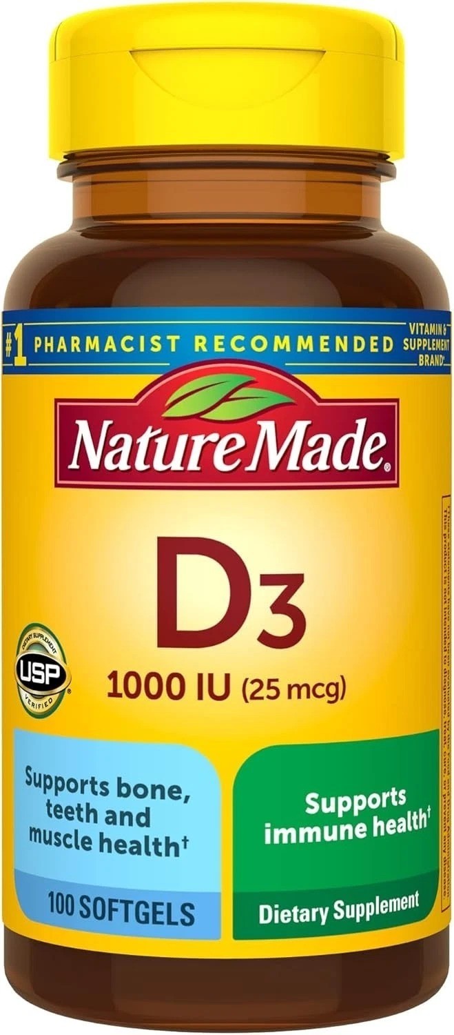 Nature Made D3 Liquid Softgels 1000 IU 100 Caps By Nature Made