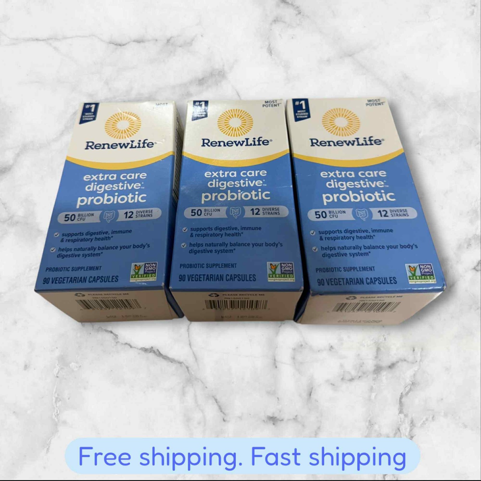 FOR 3 RenewLife Ultimate Flora Extra Care Probiotic 50 Billion Cfu 90 Veg Caps