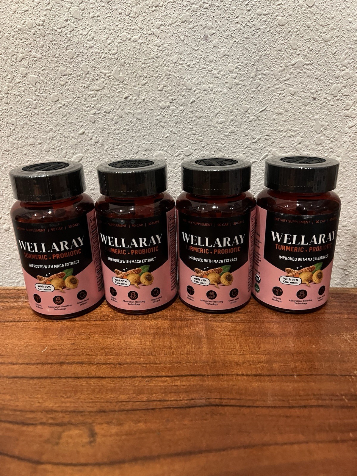 BUNDLE! (360) Wellaray Turmeric + Probiotic Capsules BB 9/2026  FREE Ship