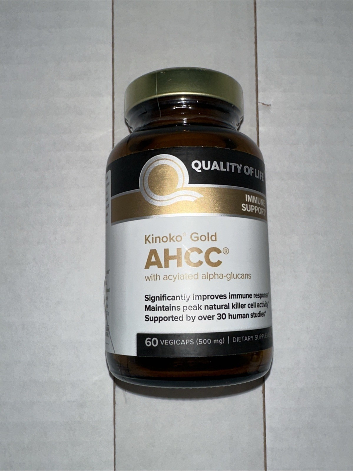 Quality of Life Gold AHCC 500 mg  Immune Supplement 60 vcaps exp 2027