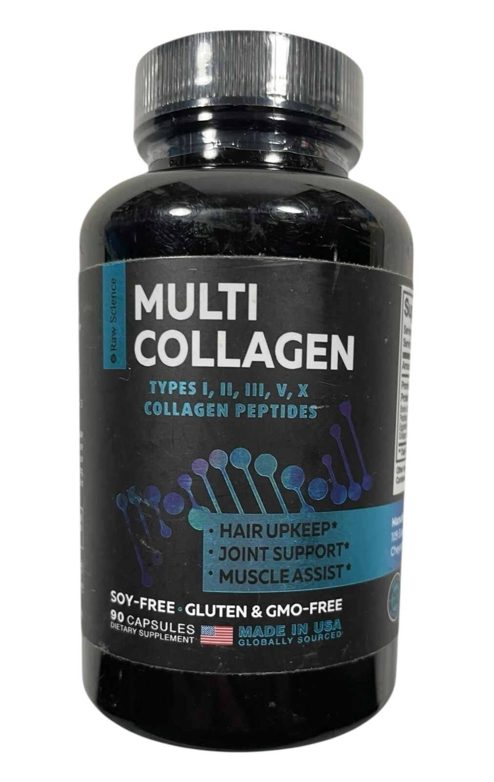 Raw Science Multi Collagen Complex – Types I, II, III, V, X – 90 caps – Ex 08/27