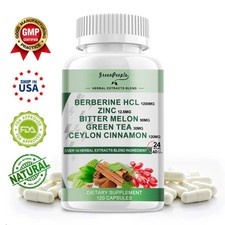Berberine with Ceylon Cinnamon 1200mg -Blood Sugar Control, Heart Health Support