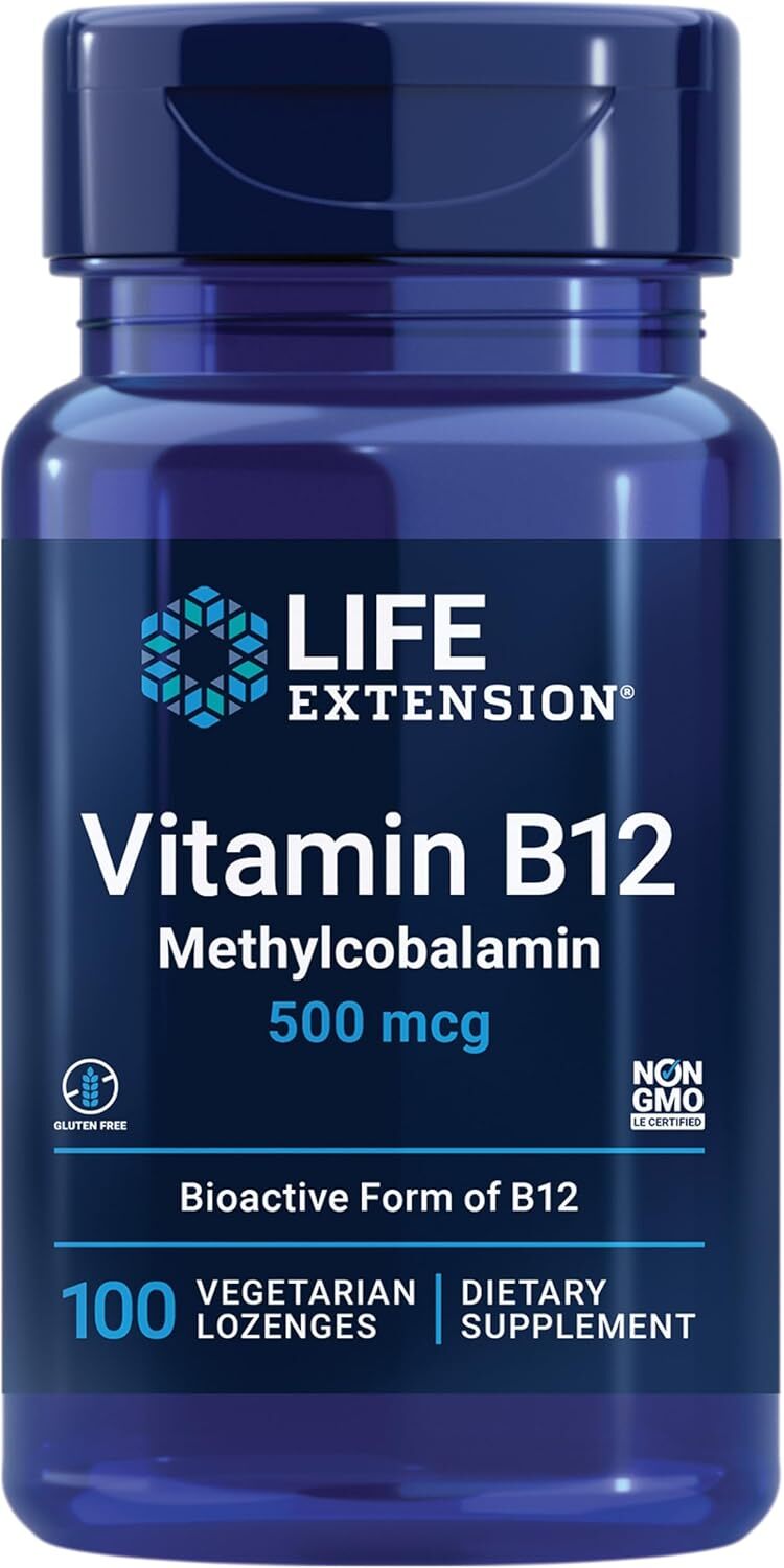 Life Extension Vitamin B12 Methylcobalamin 500mcg – 100 count