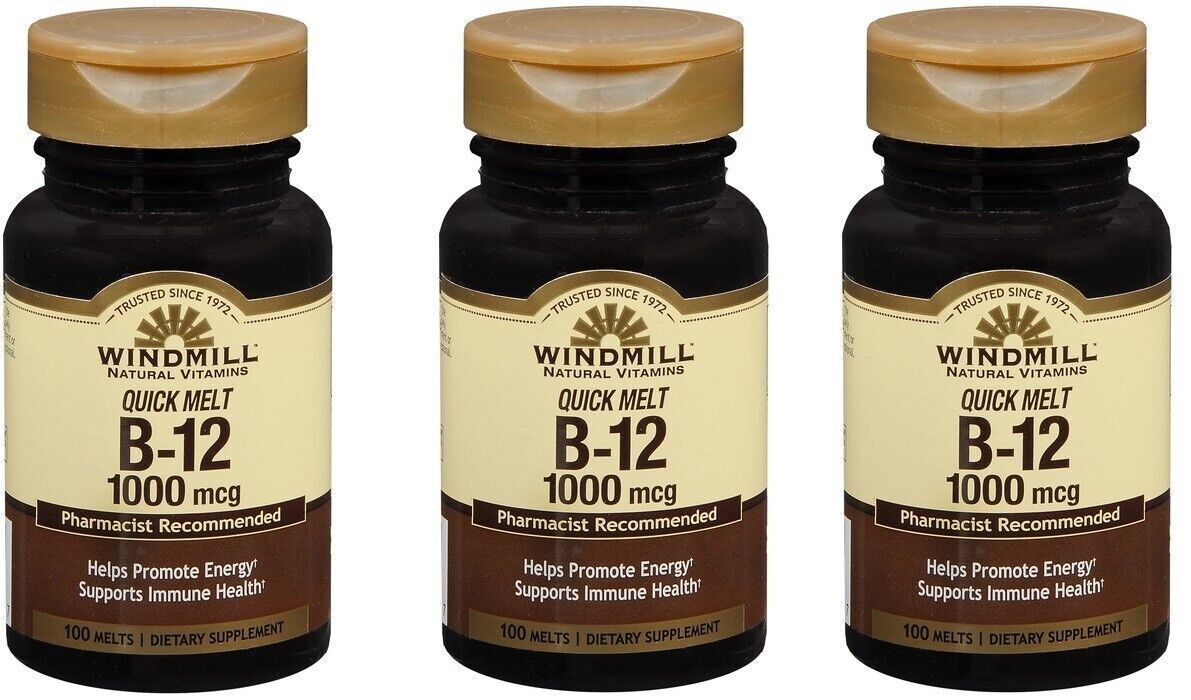 Windmill Vitamin B-12 1000mcg Tablets 100ct (3 Pack)