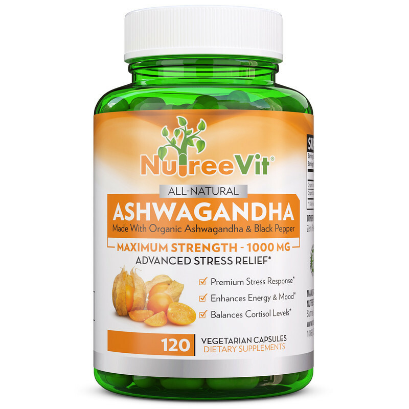Pure 100% Organic Ashwagandha and Black Pepper VEGGIE CAPSULES (1000 MG)