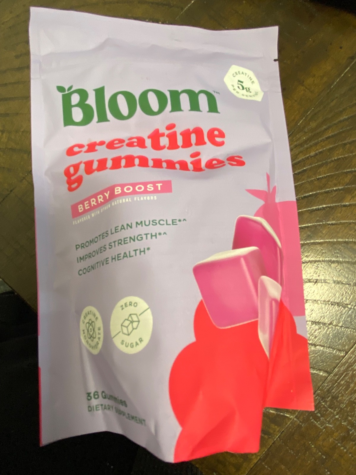 Bloom Nutrition Creatine 36 Gummies Berry Boost 5gram Per Serving Lean Muscle