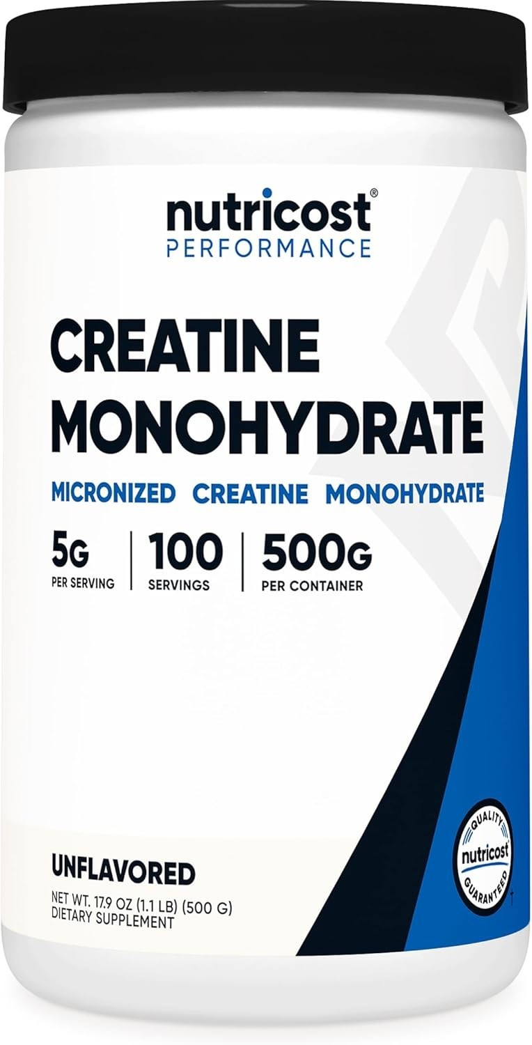 Nutricost Pure Creatine Monohydrate 500 Gram Powder FREE SHIP