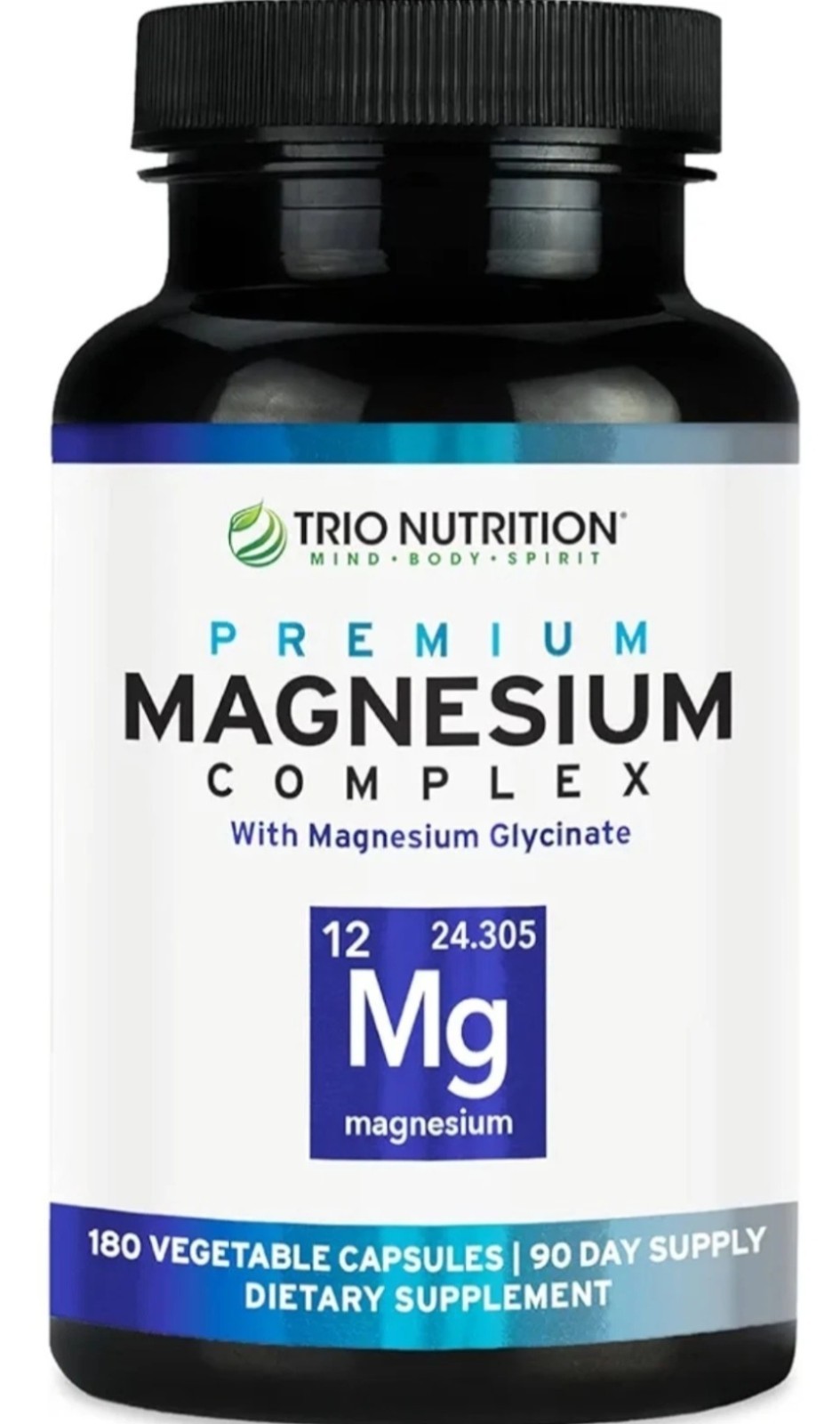 Trio Nutrition Magnesium Complex 180 Capsules Oxide Glycinate Supplement, SEALED