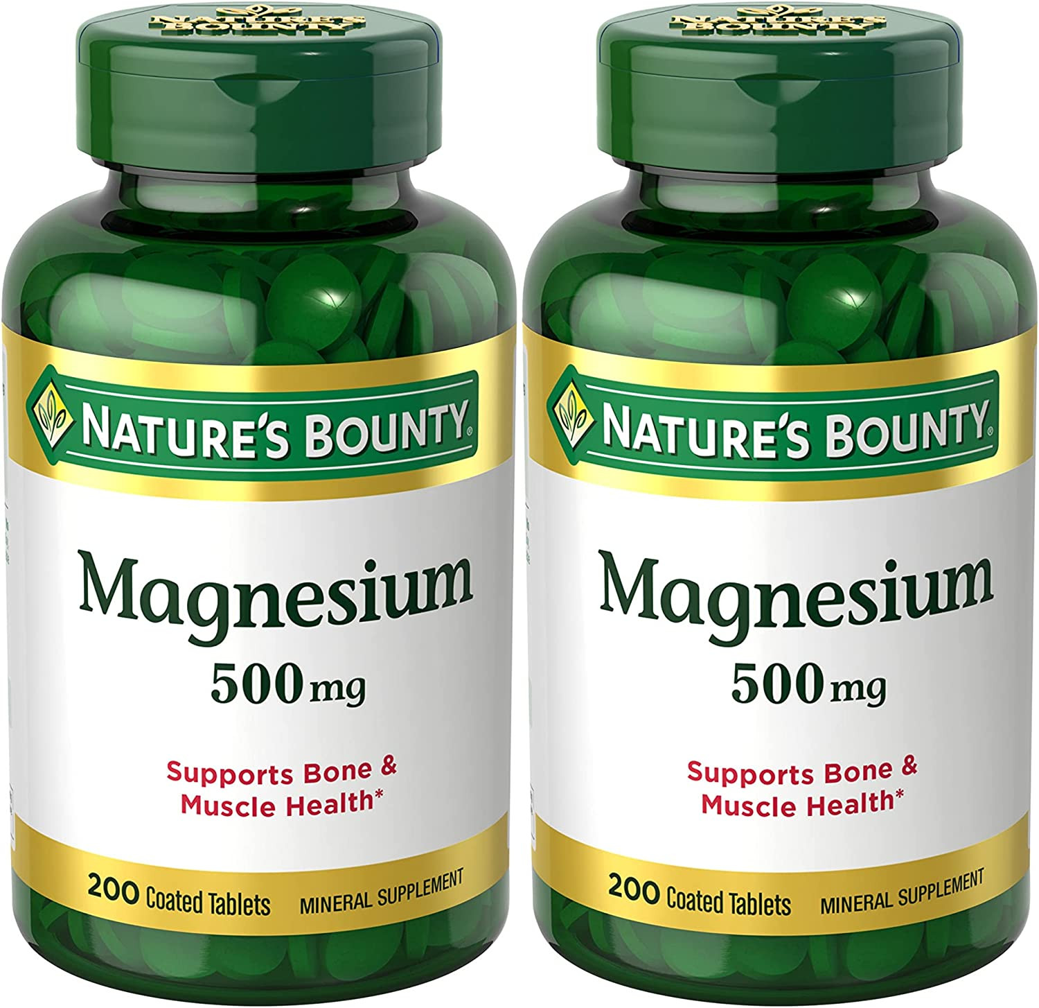500Mg Magnesium for Bone & Muscle Health, Twin Pack of 400 Tablets