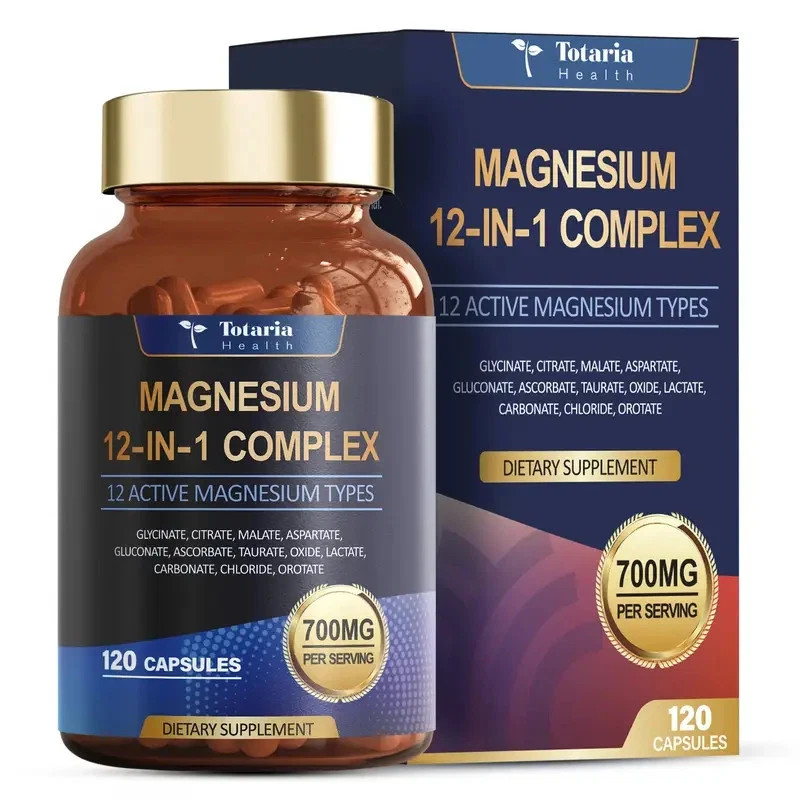 Magnesium Complex 12 in 1 Magnesium Glycinate, Citrate, Malate, Orotate USA 120C
