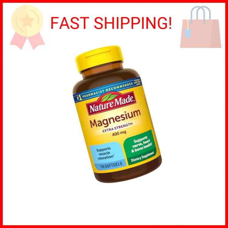 Nature Made Magnesium Oxide 400 mg Softgels, Extra Strength Magnesium Supplement