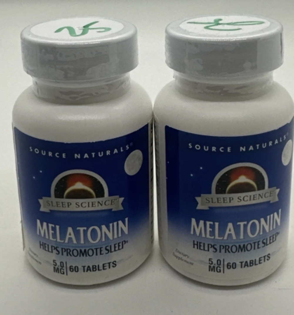 2 Bottles Source Naturals sleep science Melatonin 5mg 120 Tablets Exp:03/2026