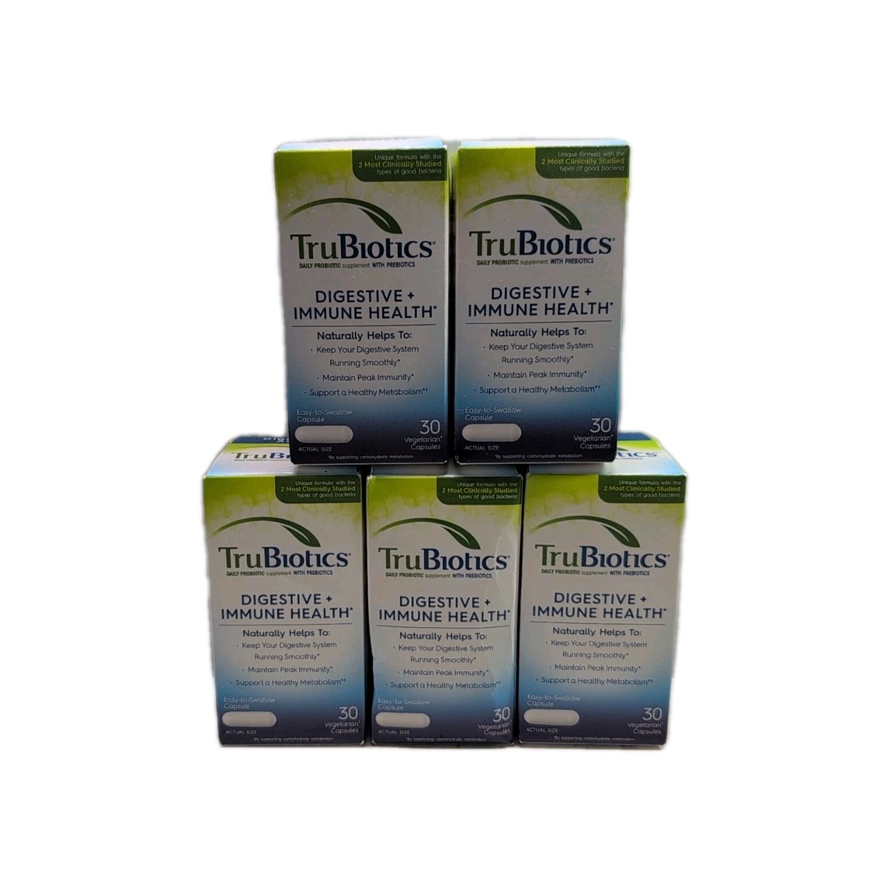 (5) TruBiotics DIGESTIVE & IMMUNE HEALTH Daily Probiotic 30 Capsules Ea. 10/25+