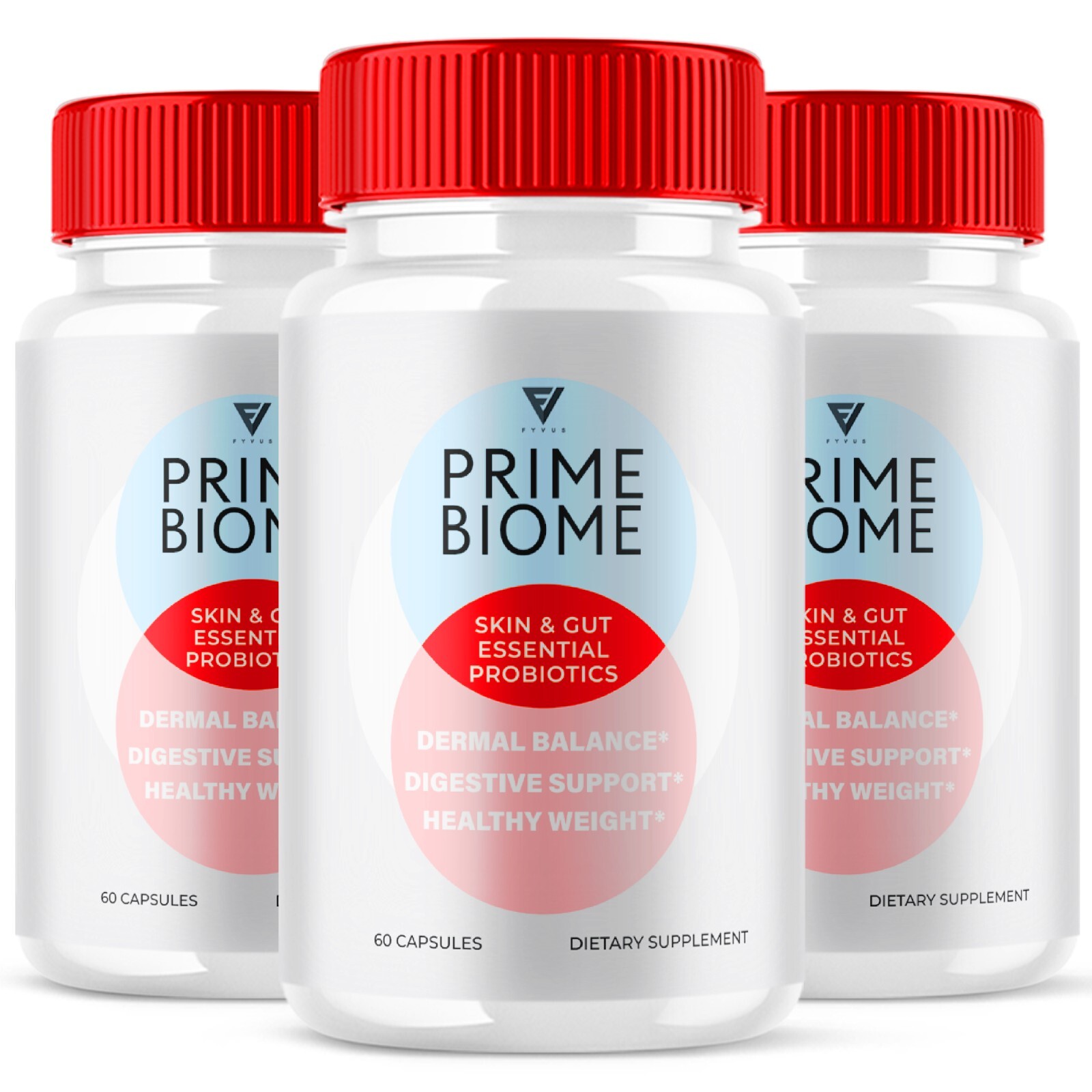 (3 Pack) Prime Biome Probiotic Supplement PrimeBiome Capsules (180 Capsules)