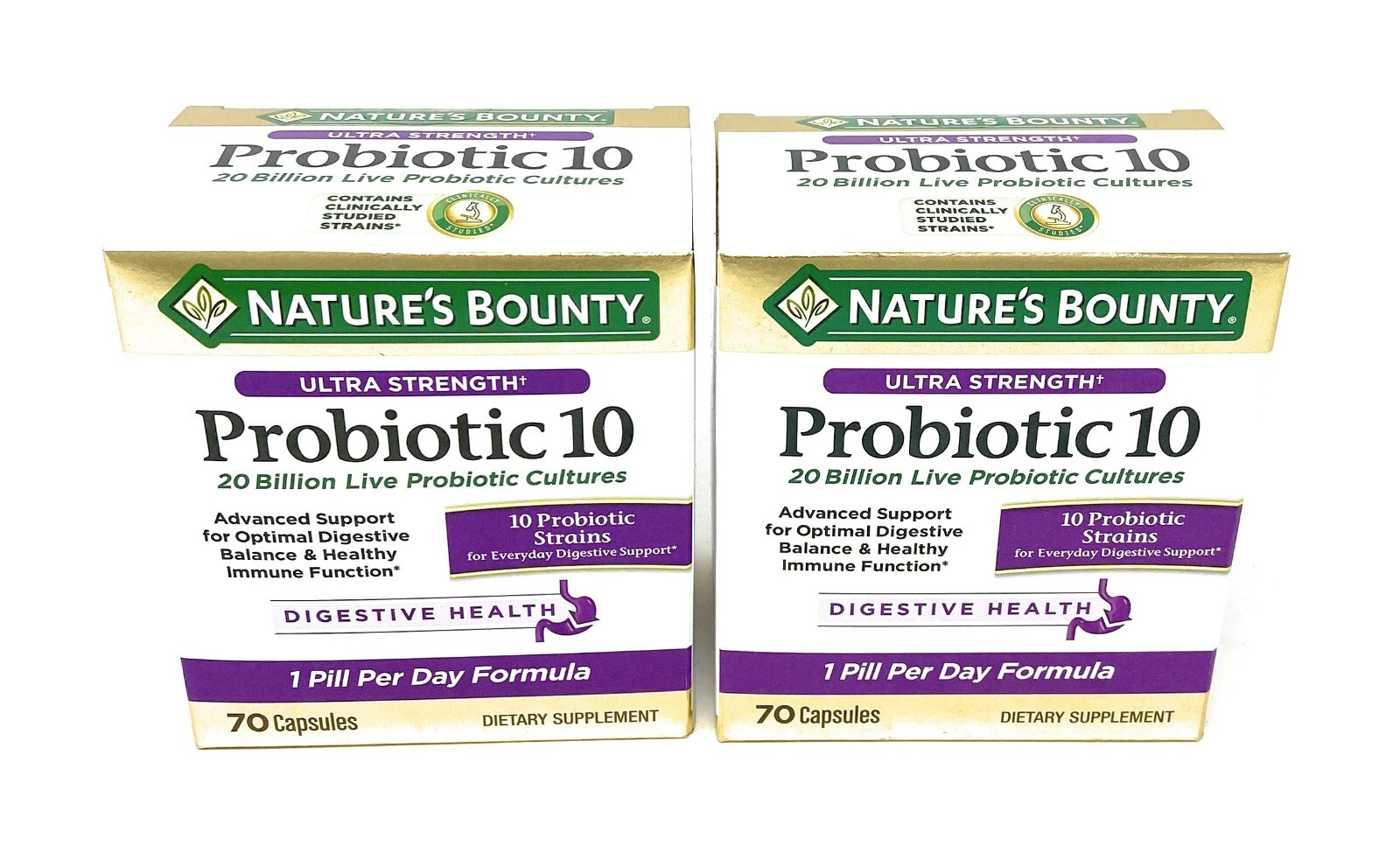 Nature’s Bounty Ultra Strength Probiotic 10 (20 Billion CFU) 70 Caps,Pack of  2