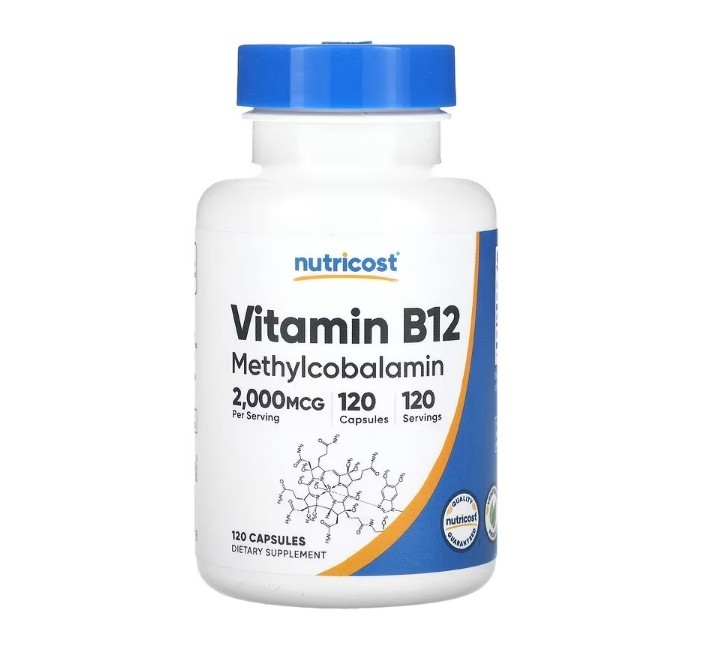 Nutricost Methylcobalamin Vitamin B12, 2,000 mcg,  120 capsules