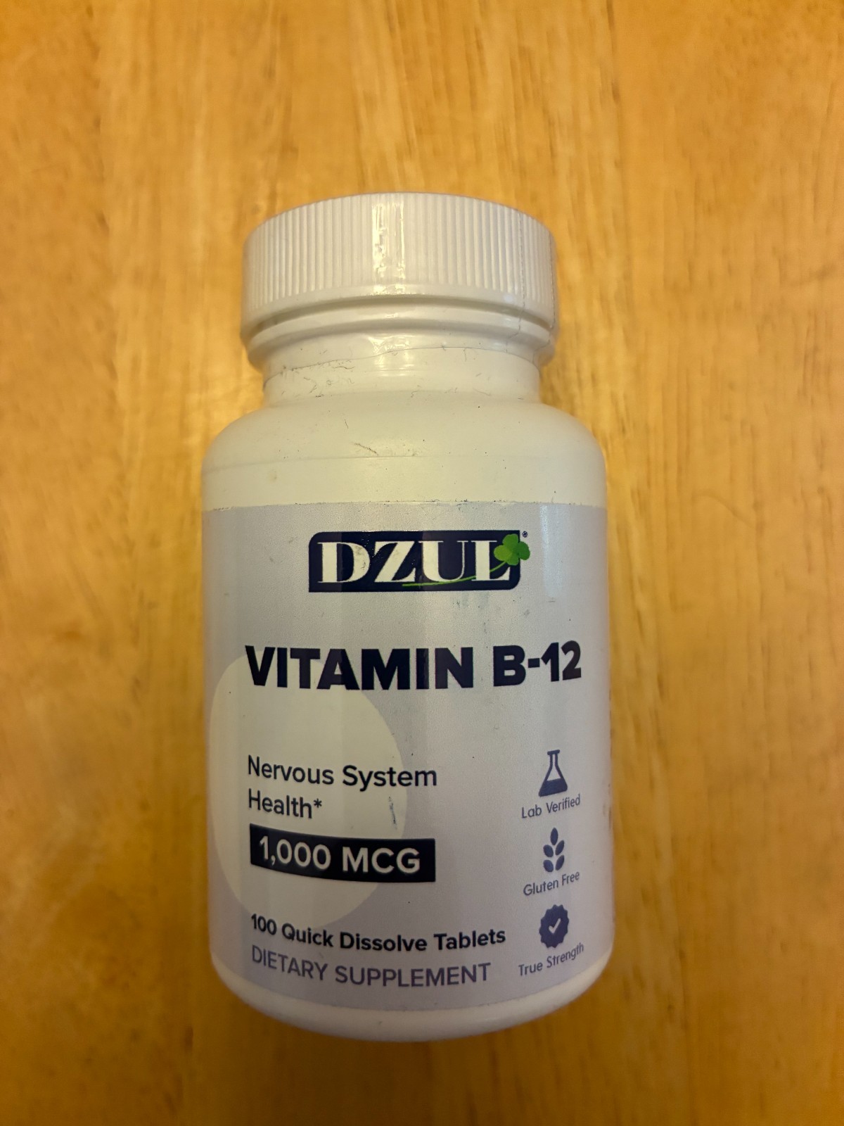 DZUL Vitamin B-12 1000 mcg, 100 Chewable Tablets Nervous System Health