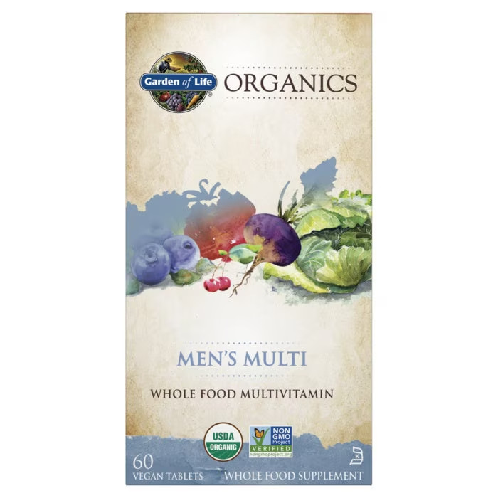 Garden of Life Organics Men’s Multi 60 Tablets Mens Whole Food Multivitamin