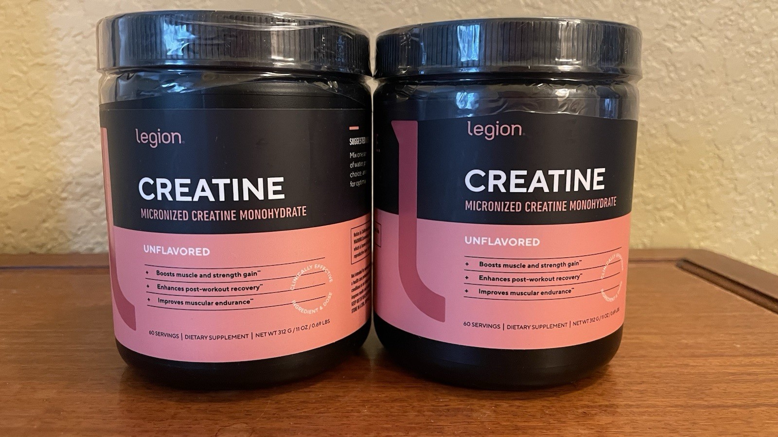 2 X LEGION Micronized Creatine Monohydrate Supplement UNFLAVORED Powder EXP 2027