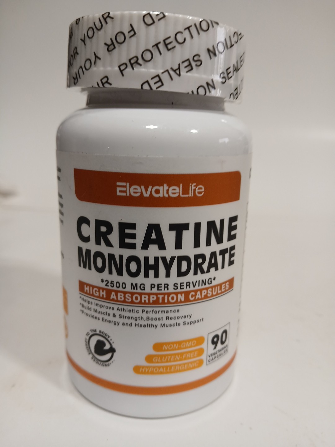 ElevateLife Creatine Monohydrate 2500mg, 90 Capsules -Expires 06/2026