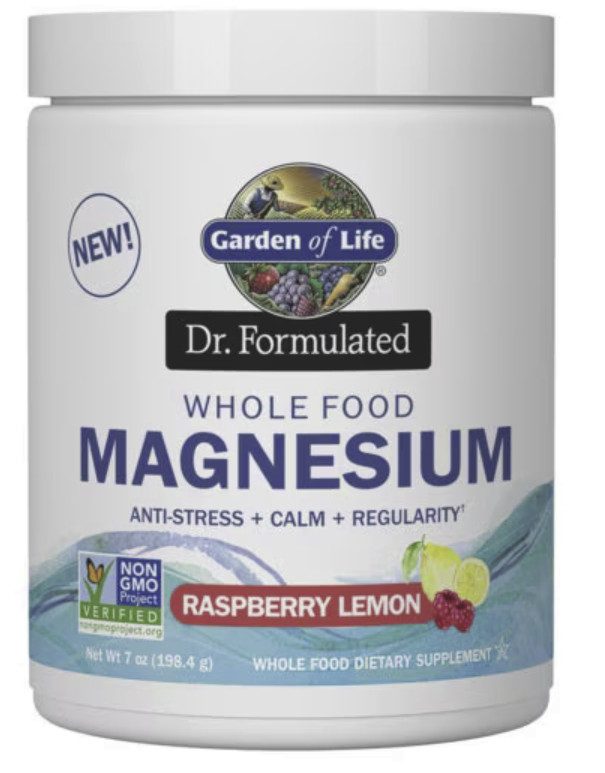 Magnesium Supplement drink powder – Garden of Life Raspberry Lemon 7 oz.