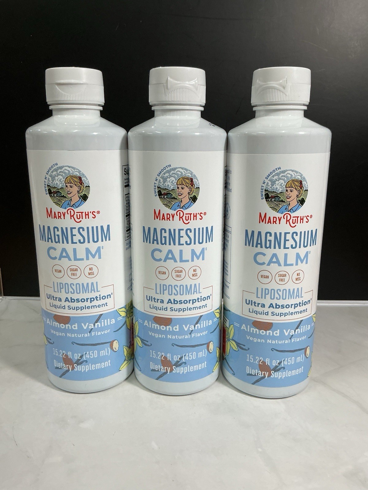 Mary Ruth’s Magnesium Calm Almond Vanilla 15.22 Oz 3 PACK!!!!!