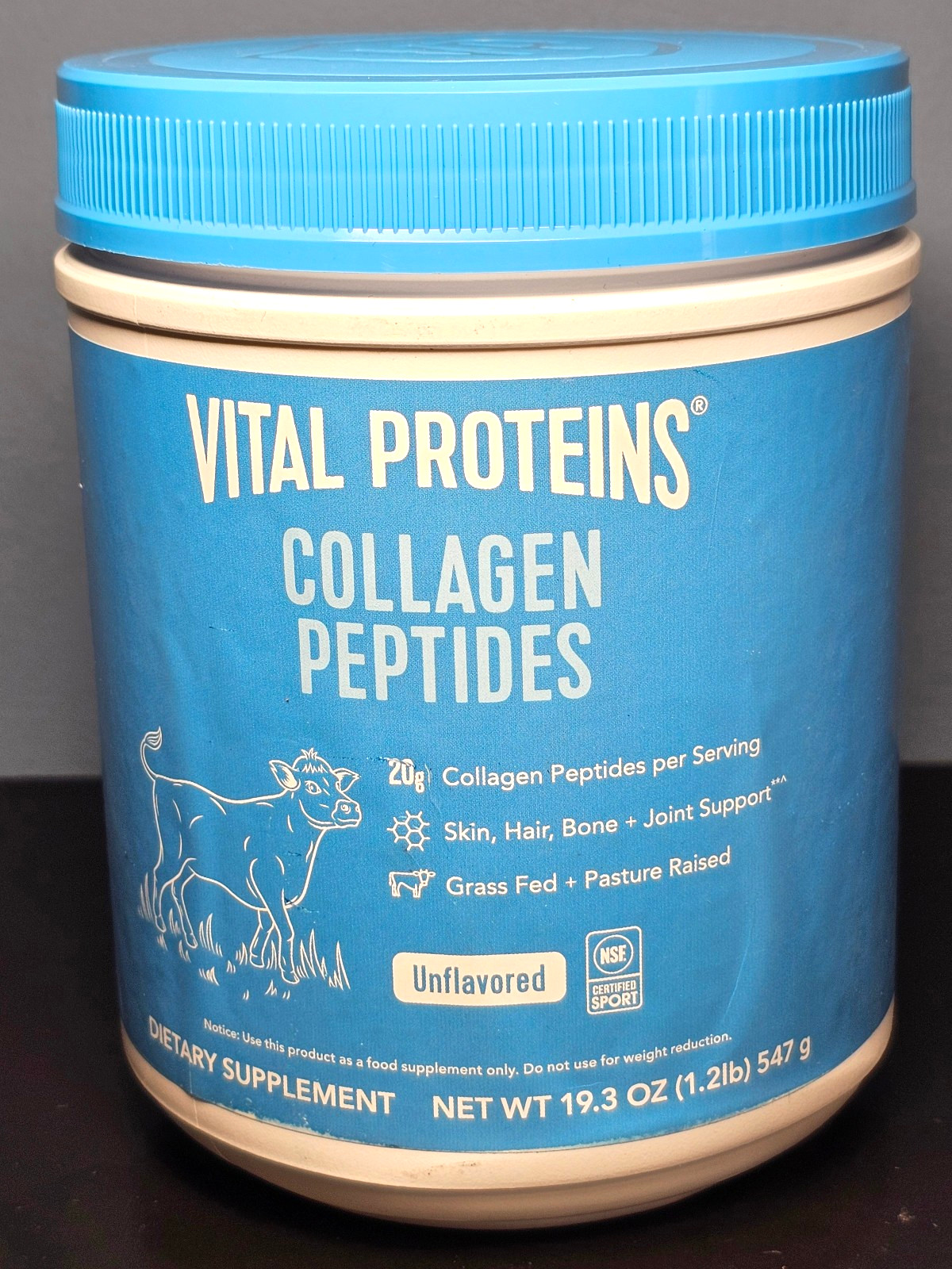 Vital Proteins Collagen Peptides Powder Unflavored 19.3oz – 1.2 lbs Exp 12/29