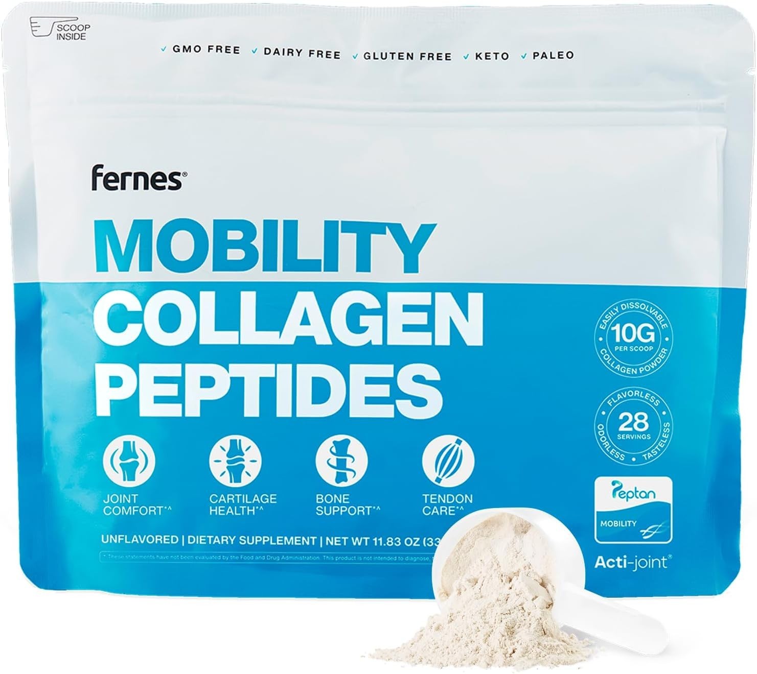 FERNES Mobility Collagen Peptides Powder 11.83 OZ EXP 06/2028