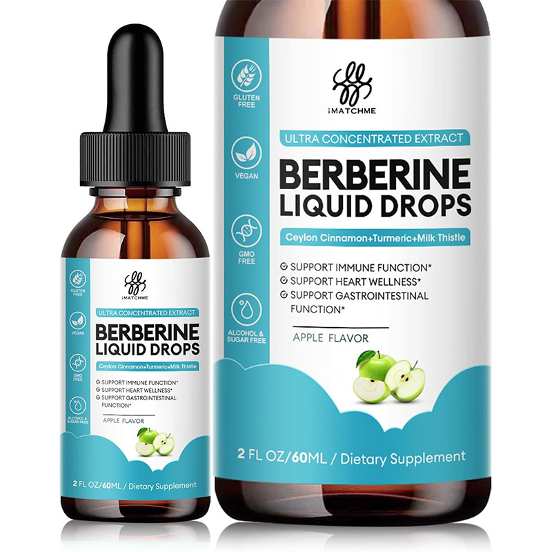 Berberine HCL Liquid Drops Vegan Non-GMO Support Digestive & Heart Health