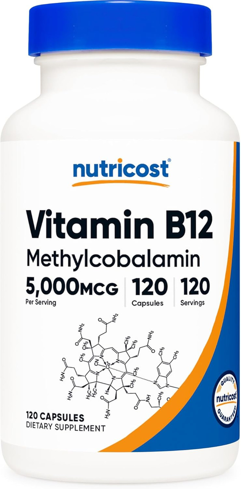 Nutricost Vitamin B12 (Methylcobalamin) 5000Mcg, 120 Capsules – Vegetarian Caps,