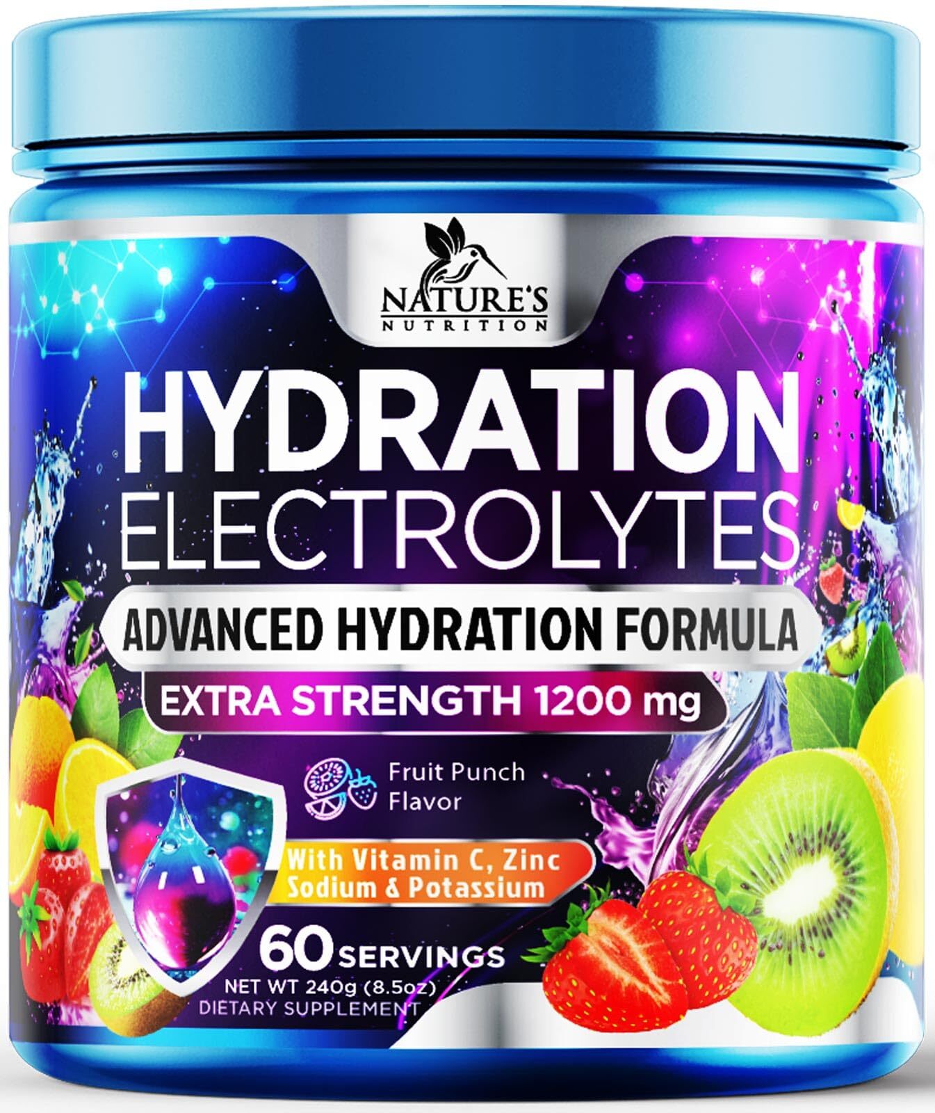 Daily Electrolyte Drink Mix Best Multivitamin Hydration Supplement 6 Electrolyte