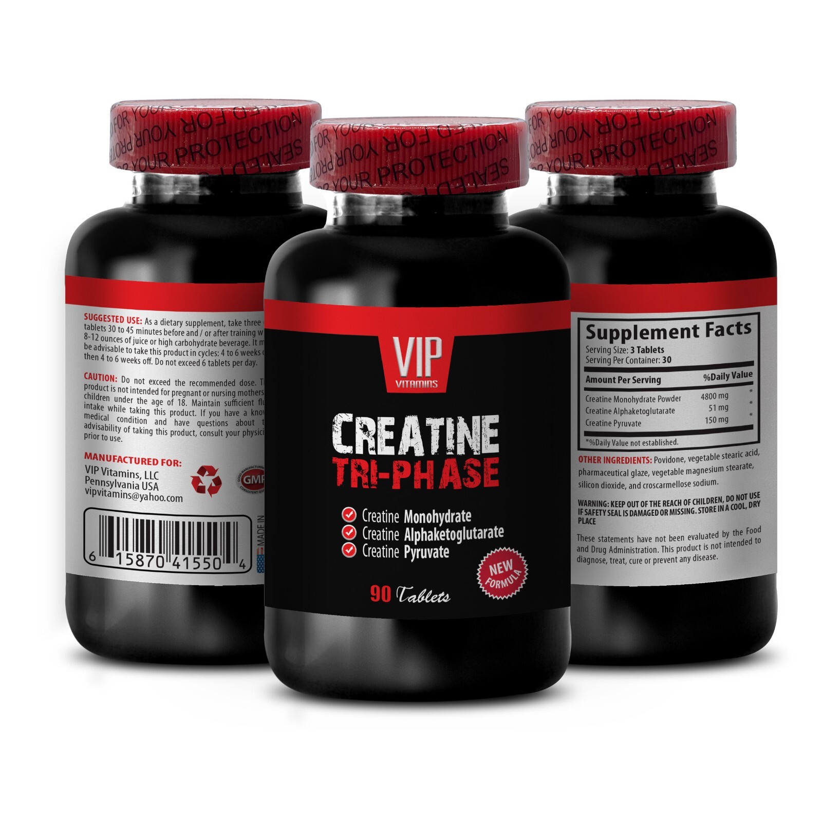 Energy booster powder – CREATINE TRI-PHASE – creatine to gain Muscle 1Bot 90Tab