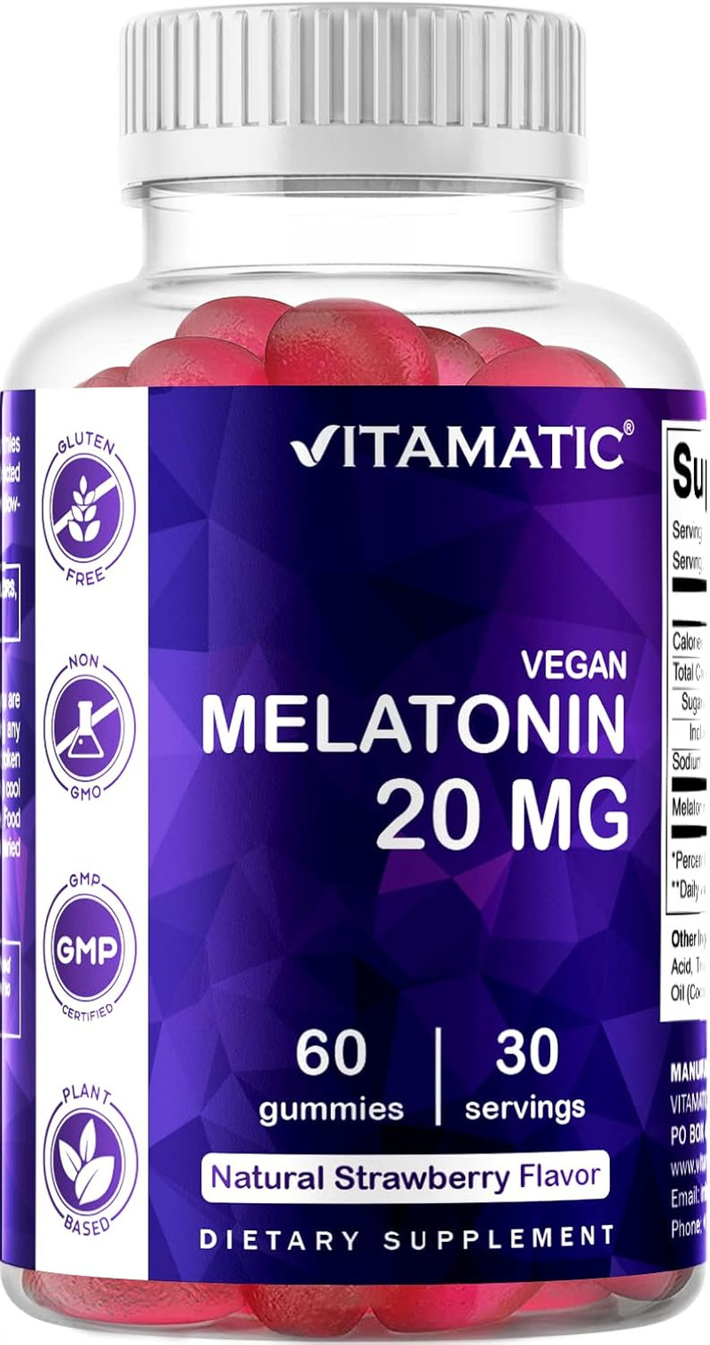 Melatonin 20Mg Gummies for Adults, 30 Servings – 60 Count – Non-Habit Forming Su