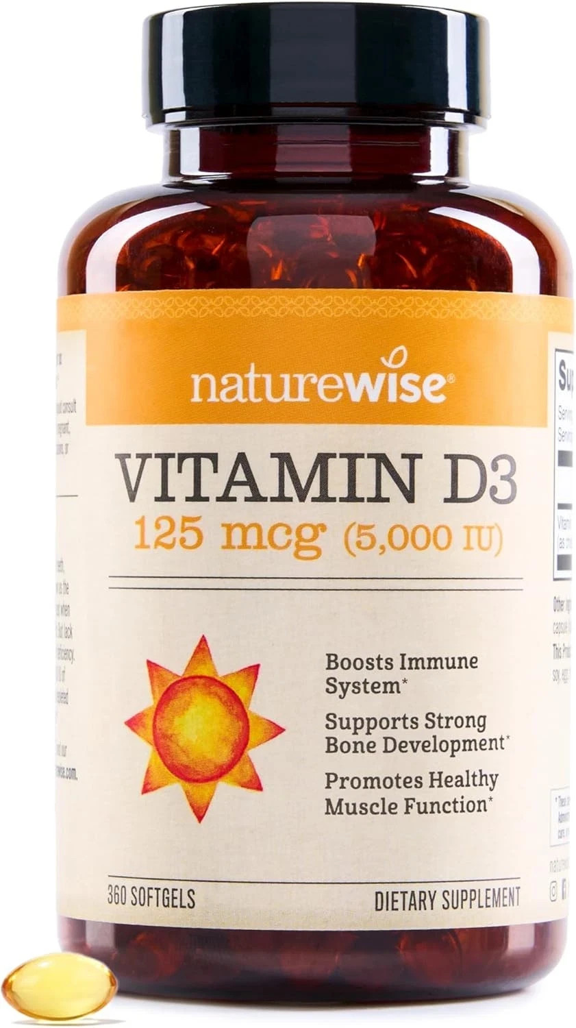 NatureWise Vitamin D3 5000iu 125mcg 1 Yr supply 360 Ct Exp 01/28